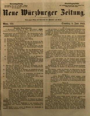 Neue Würzburger Zeitung Samstag 3. Juni 1843