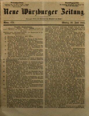 Neue Würzburger Zeitung Montag 26. Juni 1843