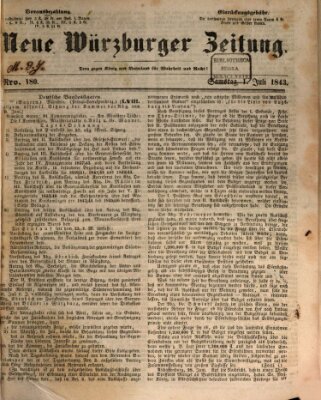 Neue Würzburger Zeitung Samstag 1. Juli 1843