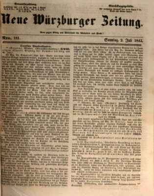 Neue Würzburger Zeitung Sonntag 2. Juli 1843