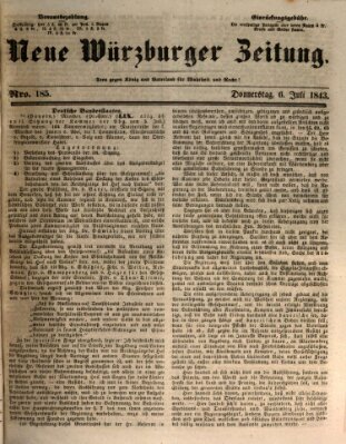 Neue Würzburger Zeitung Donnerstag 6. Juli 1843