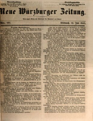 Neue Würzburger Zeitung Mittwoch 12. Juli 1843