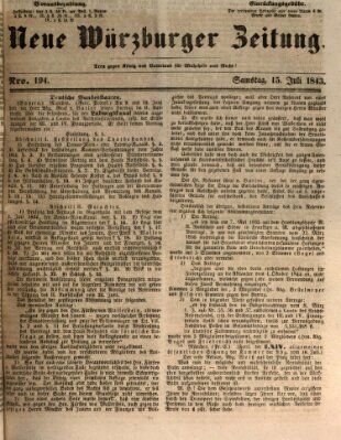 Neue Würzburger Zeitung Samstag 15. Juli 1843