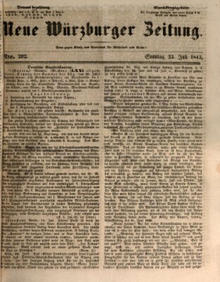 Neue Würzburger Zeitung Sonntag 23. Juli 1843