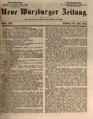 Neue Würzburger Zeitung Dienstag 25. Juli 1843