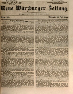 Neue Würzburger Zeitung Mittwoch 26. Juli 1843