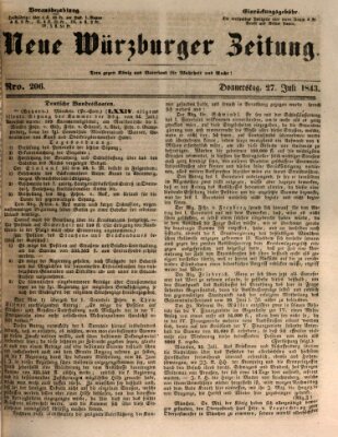 Neue Würzburger Zeitung Donnerstag 27. Juli 1843