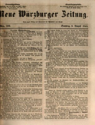 Neue Würzburger Zeitung Sonntag 6. August 1843