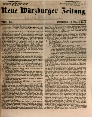 Neue Würzburger Zeitung Donnerstag 10. August 1843