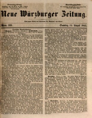 Neue Würzburger Zeitung Sonntag 13. August 1843