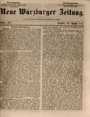 Neue Würzburger Zeitung Sonntag 27. August 1843