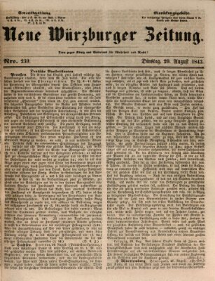 Neue Würzburger Zeitung Dienstag 29. August 1843