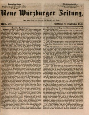 Neue Würzburger Zeitung Mittwoch 6. September 1843