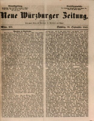 Neue Würzburger Zeitung Sonntag 10. September 1843