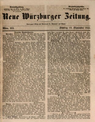 Neue Würzburger Zeitung Dienstag 12. September 1843