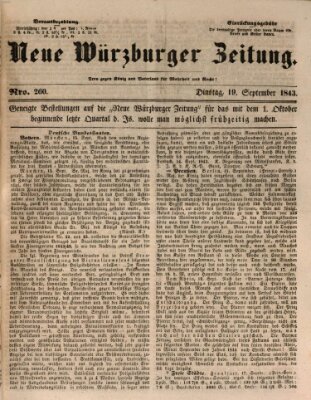 Neue Würzburger Zeitung Dienstag 19. September 1843