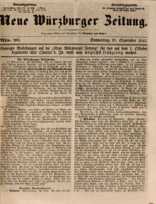 Neue Würzburger Zeitung Donnerstag 21. September 1843