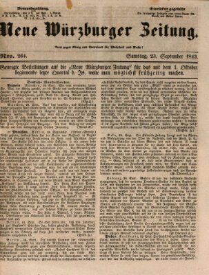 Neue Würzburger Zeitung Samstag 23. September 1843