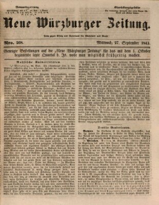 Neue Würzburger Zeitung Mittwoch 27. September 1843