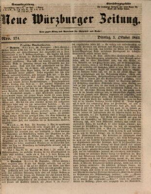 Neue Würzburger Zeitung Dienstag 3. Oktober 1843