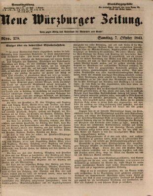 Neue Würzburger Zeitung Samstag 7. Oktober 1843