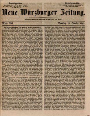 Neue Würzburger Zeitung Sonntag 15. Oktober 1843