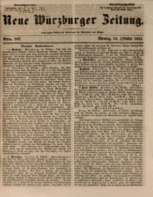 Neue Würzburger Zeitung Montag 16. Oktober 1843