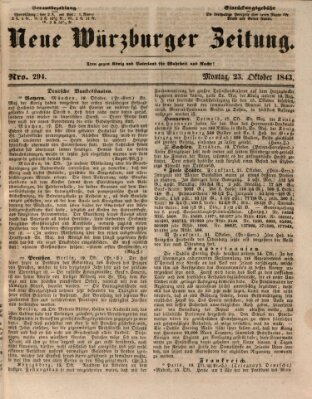 Neue Würzburger Zeitung Montag 23. Oktober 1843