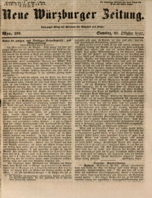 Neue Würzburger Zeitung Samstag 28. Oktober 1843