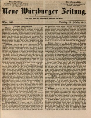 Neue Würzburger Zeitung Sonntag 29. Oktober 1843