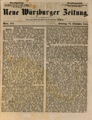 Neue Würzburger Zeitung Sonntag 12. November 1843