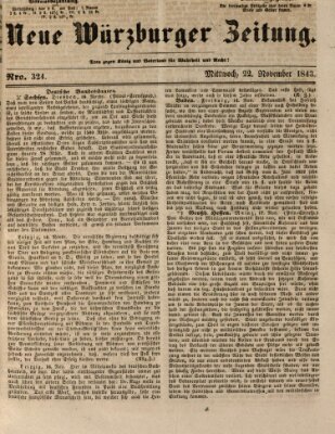 Neue Würzburger Zeitung Mittwoch 22. November 1843