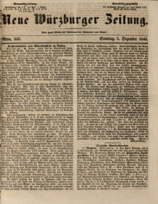 Neue Würzburger Zeitung Sonntag 3. Dezember 1843