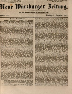 Neue Würzburger Zeitung Dienstag 5. Dezember 1843