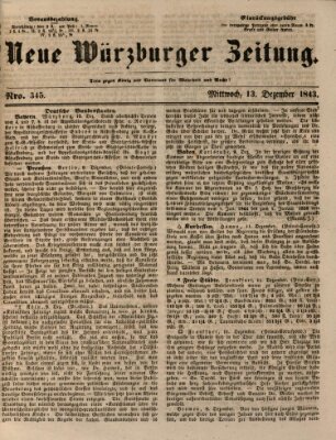 Neue Würzburger Zeitung Mittwoch 13. Dezember 1843