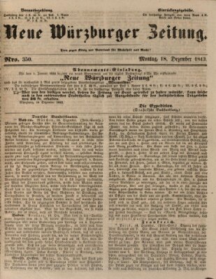 Neue Würzburger Zeitung Montag 18. Dezember 1843