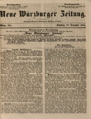 Neue Würzburger Zeitung Dienstag 19. Dezember 1843