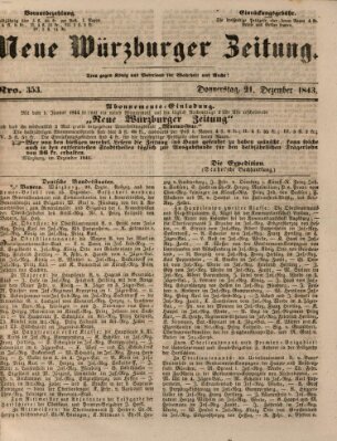 Neue Würzburger Zeitung Donnerstag 21. Dezember 1843