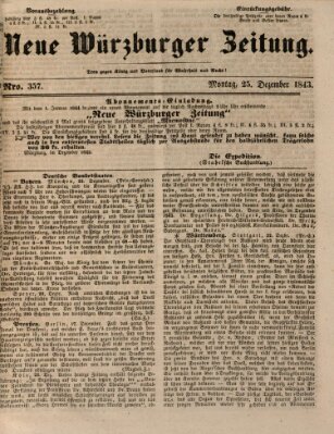 Neue Würzburger Zeitung Montag 25. Dezember 1843