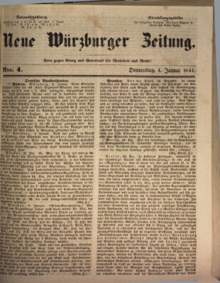 Neue Würzburger Zeitung Donnerstag 4. Januar 1844