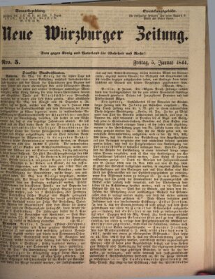 Neue Würzburger Zeitung Freitag 5. Januar 1844