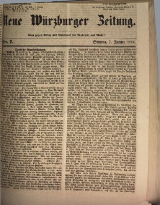 Neue Würzburger Zeitung Sonntag 7. Januar 1844