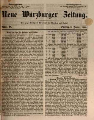 Neue Würzburger Zeitung Dienstag 9. Januar 1844