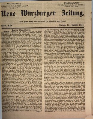 Neue Würzburger Zeitung Freitag 12. Januar 1844