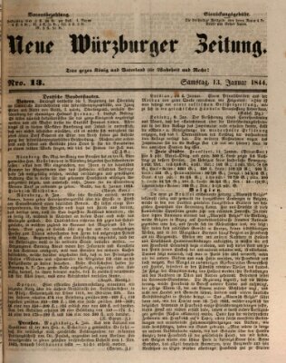 Neue Würzburger Zeitung Samstag 13. Januar 1844