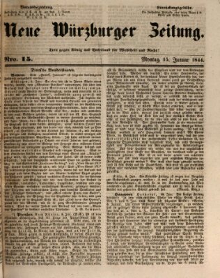 Neue Würzburger Zeitung Montag 15. Januar 1844