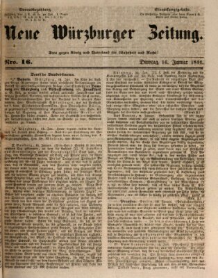 Neue Würzburger Zeitung Dienstag 16. Januar 1844