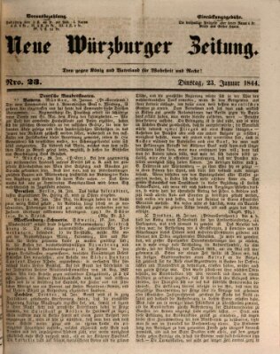 Neue Würzburger Zeitung Dienstag 23. Januar 1844