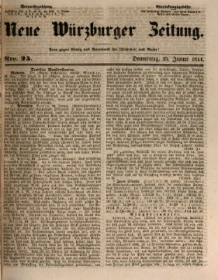 Neue Würzburger Zeitung Donnerstag 25. Januar 1844