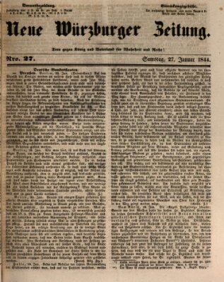 Neue Würzburger Zeitung Samstag 27. Januar 1844